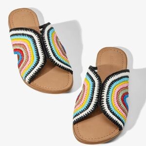 SALT + UMBER Bali - Rainbow Handwoven Raffia Sandal Slide